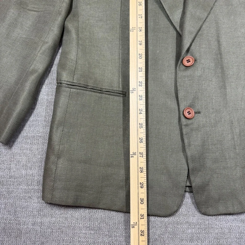 Giorgio Armani Vintage Le Collezioni Men 38R Pure Linen Olive Green Blazer Italy